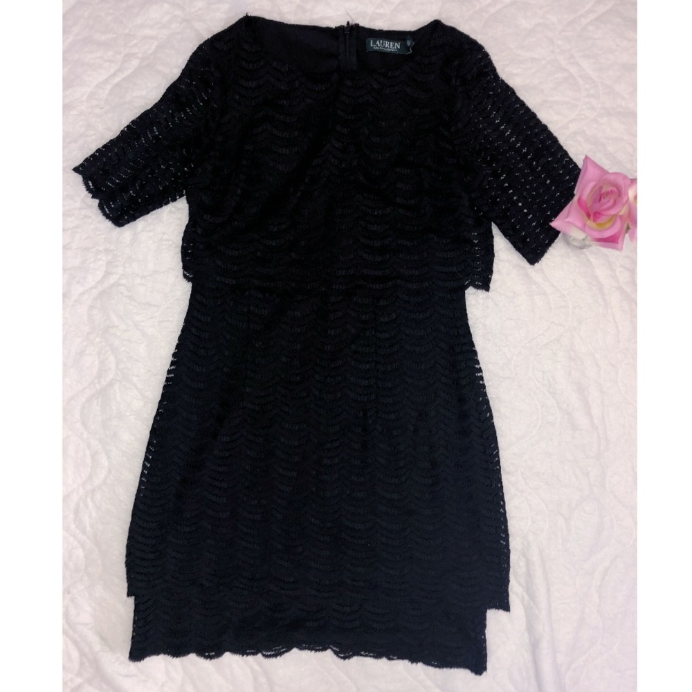 Ralph Lauren black lace dress